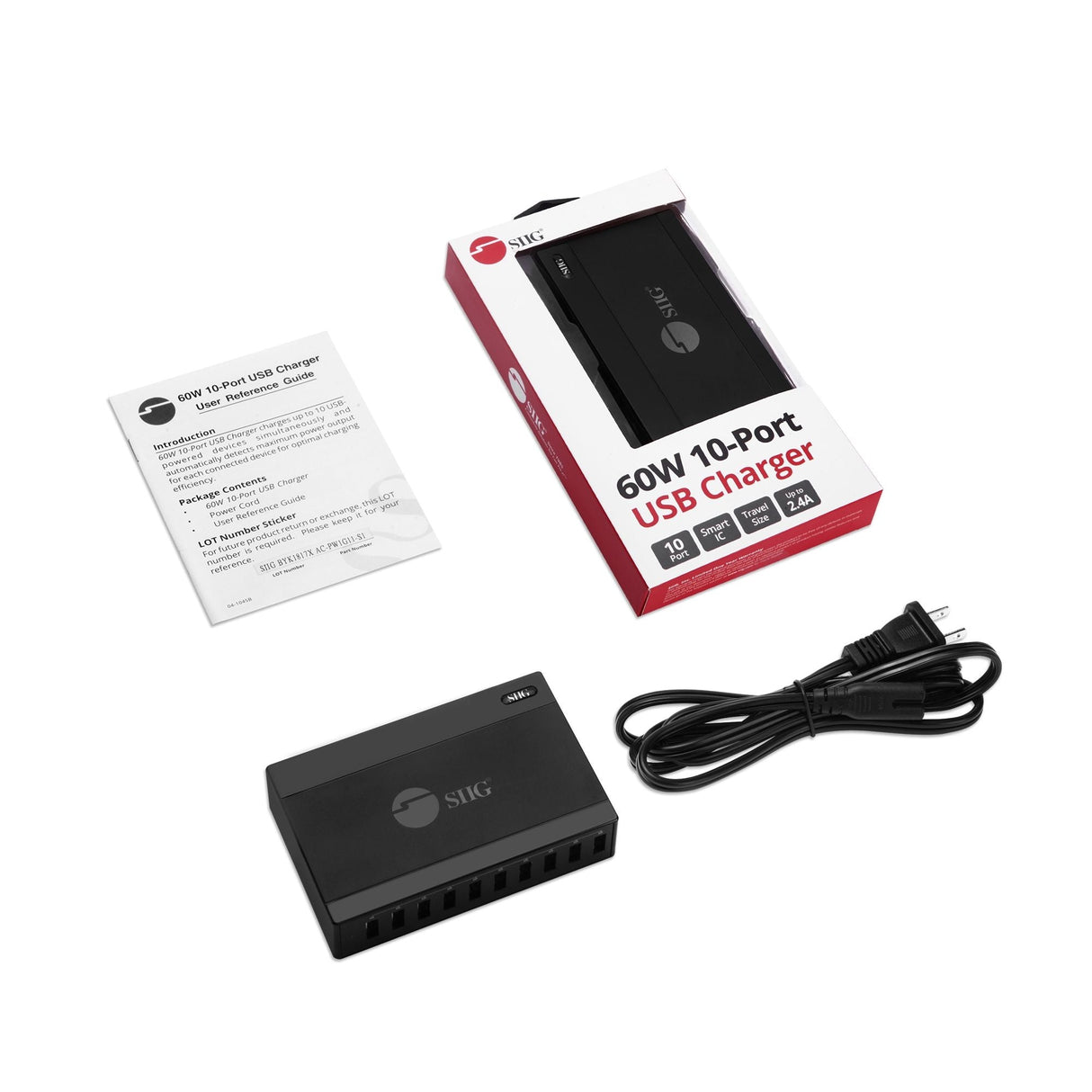 60W 10-Port USB Charger