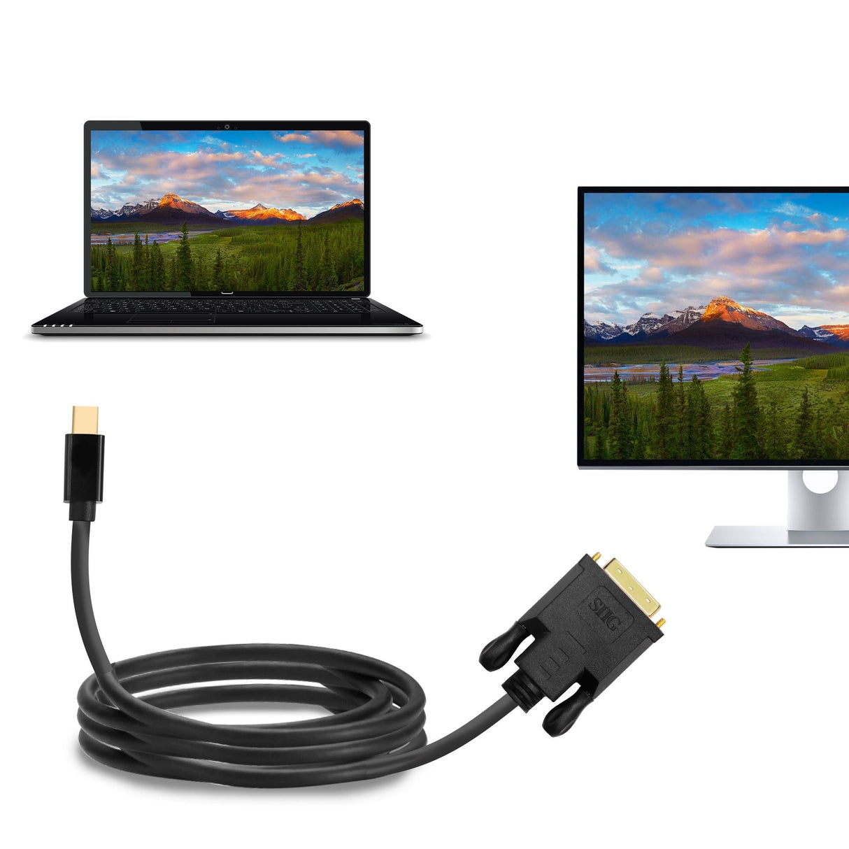 Mini DisplayPort to DVI 3ft Cable