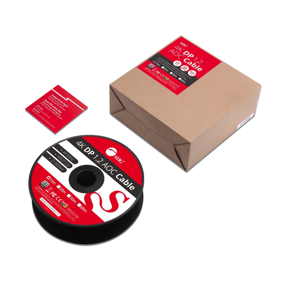4K DP 1.2 AOC Cable - 15M