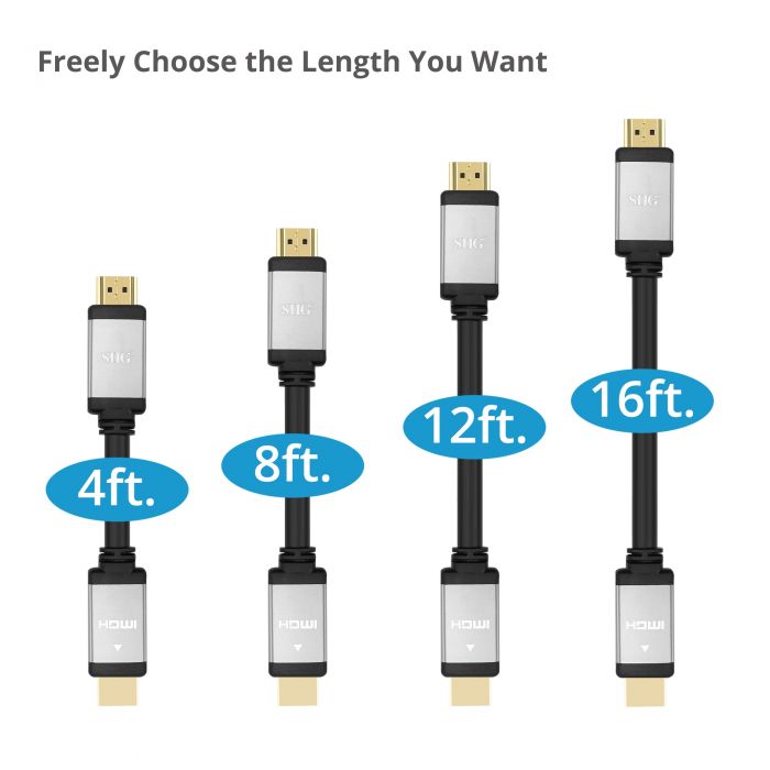 Ultra High Speed HDMI Cable - 4ft (1.2M) - 8K60Hz/4K120Hz - 48Gbps- eARC - Dynamic HDR -DSC - HDCP 2.3 - 8K HDMI Cable - Aluminum