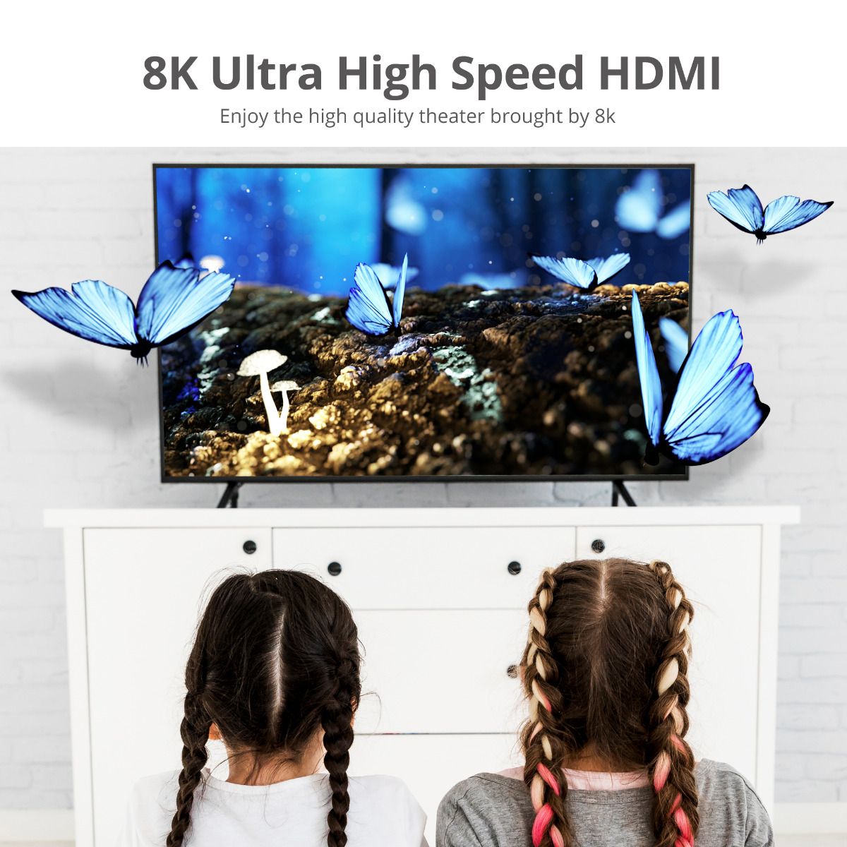 8K Ultra High Speed HDMI Cable - 6.6ft (2M) - 48Gbps - 8K 60Hz/4K 120Hz - HDR10+ - eARC - Dynamic HDR - HDCP 2.3- Ultra HD 8K HDMI Cable - Zinc alloy