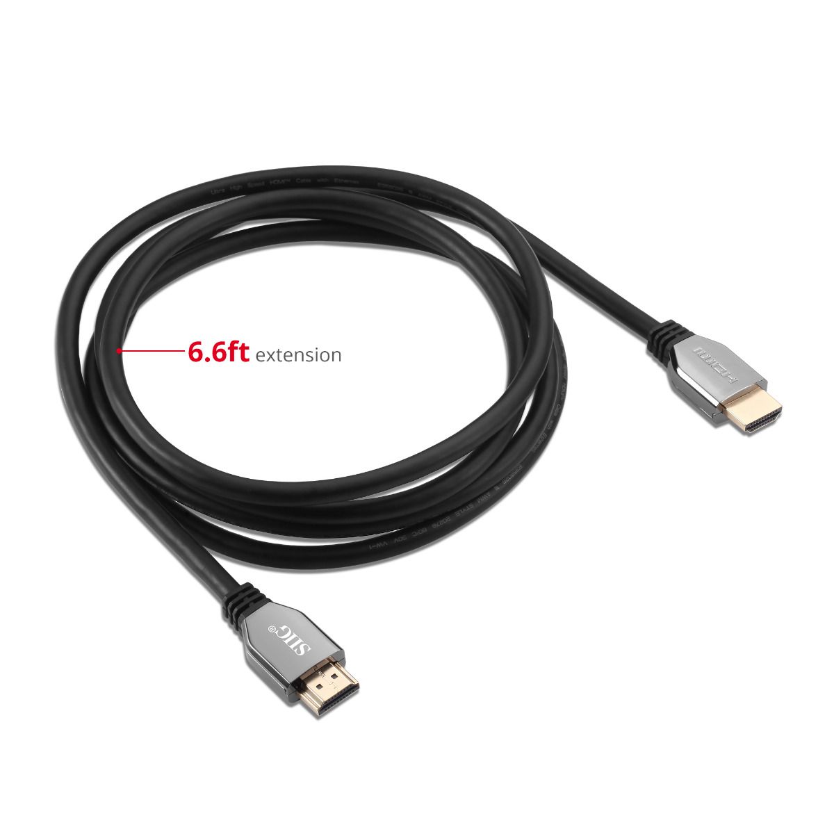 8K Ultra High Speed HDMI Cable - 6.6ft (2M) - 48Gbps - 8K 60Hz/4K 120Hz - HDR10+ - eARC - Dynamic HDR - HDCP 2.3- Ultra HD 8K HDMI Cable - Zinc alloy
