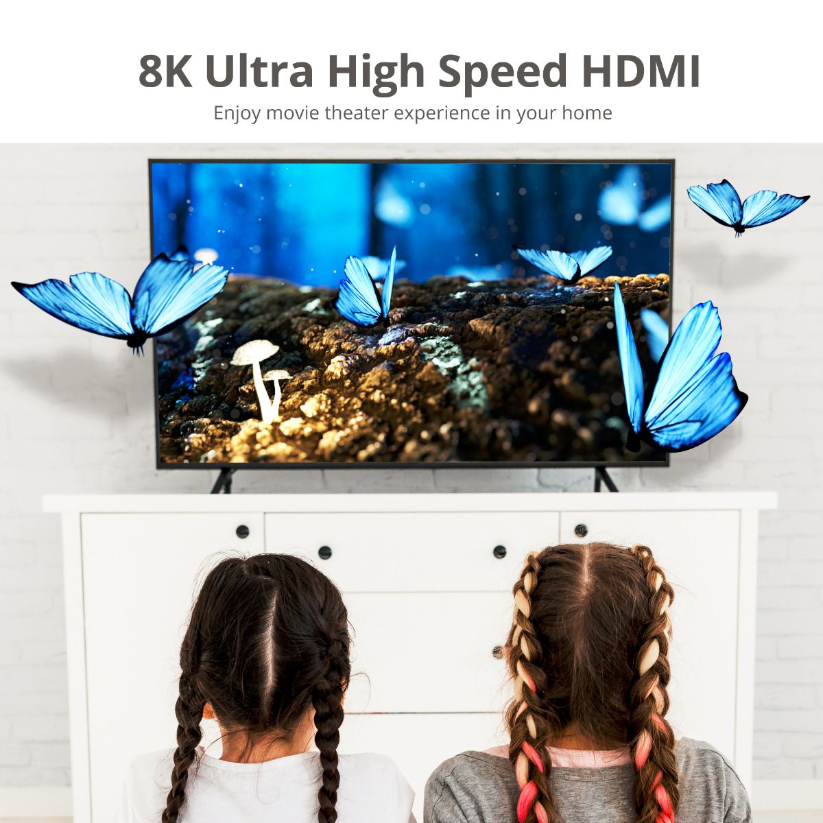 8K Ultra High Speed HDMI Cable - 10ft (3M) - 48Gbps - 8K 60Hz/4K 120Hz - HDR10+ - eARC - Dynamic HDR - HDCP 2.3- Ultra HD 8K HDMI Cable - Zinc alloy