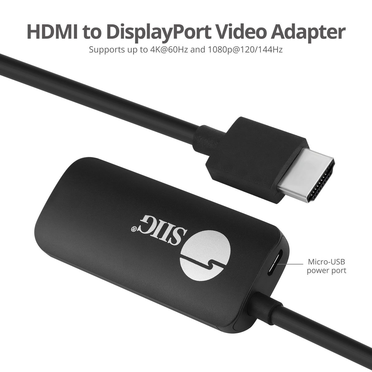 HDMI to DisplayPort 1.2 4K 60Hz Converter Adapter