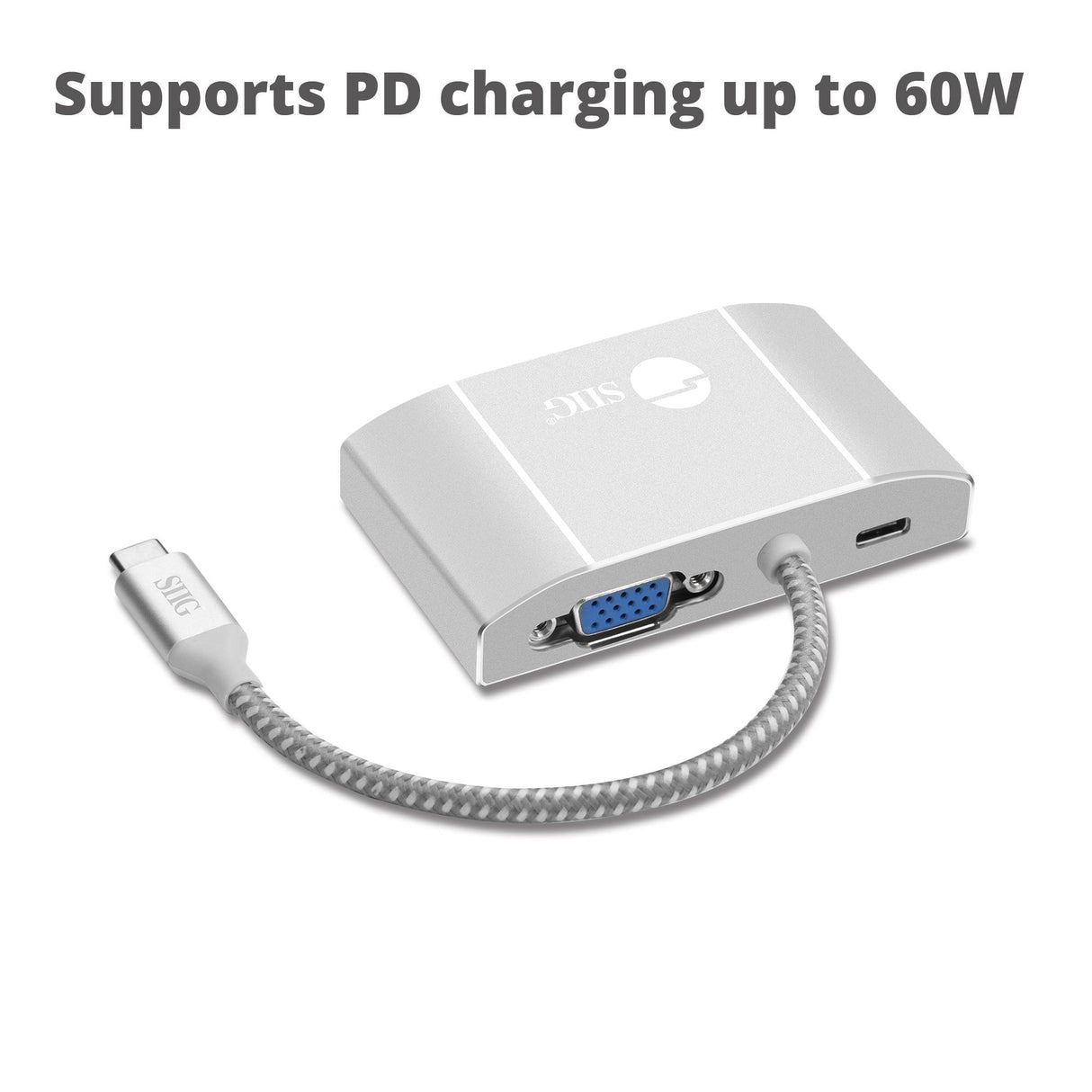USB-C to 3-in-1 Multiport Video Adapter with PD Charging - DVI/HDMI/VGA