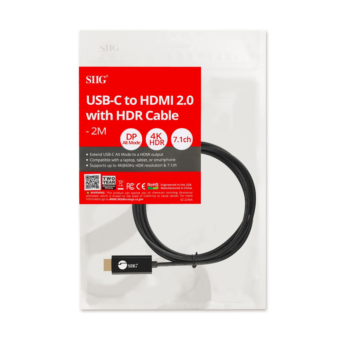 USB-C to HDMI Active Cable - 2M, 4K60Hz HDR
