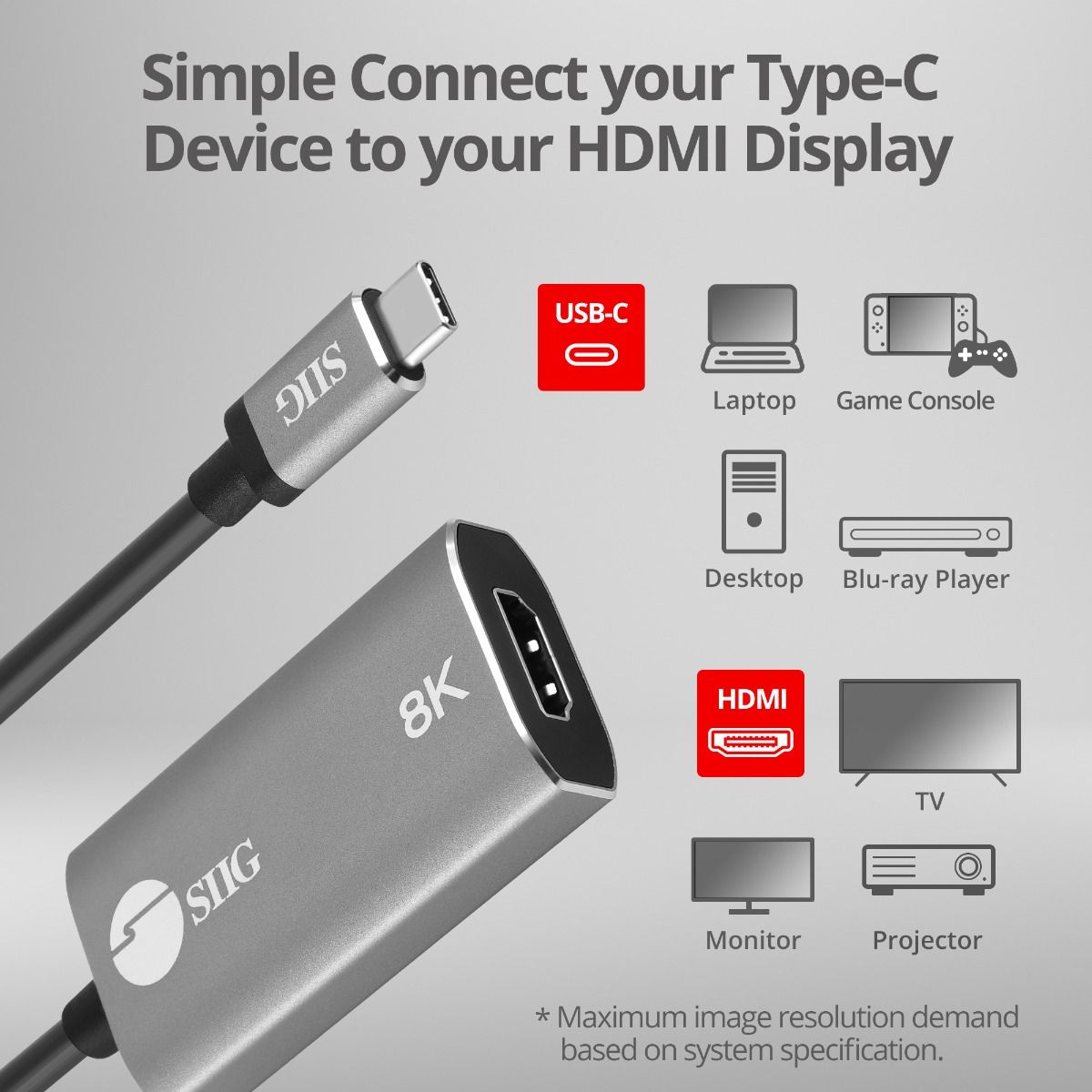 USB-C to HDMI Adapter - 8K