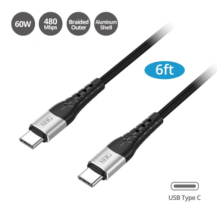 USB-C to USB-C 60W Charging and Sync Cable - 6ft