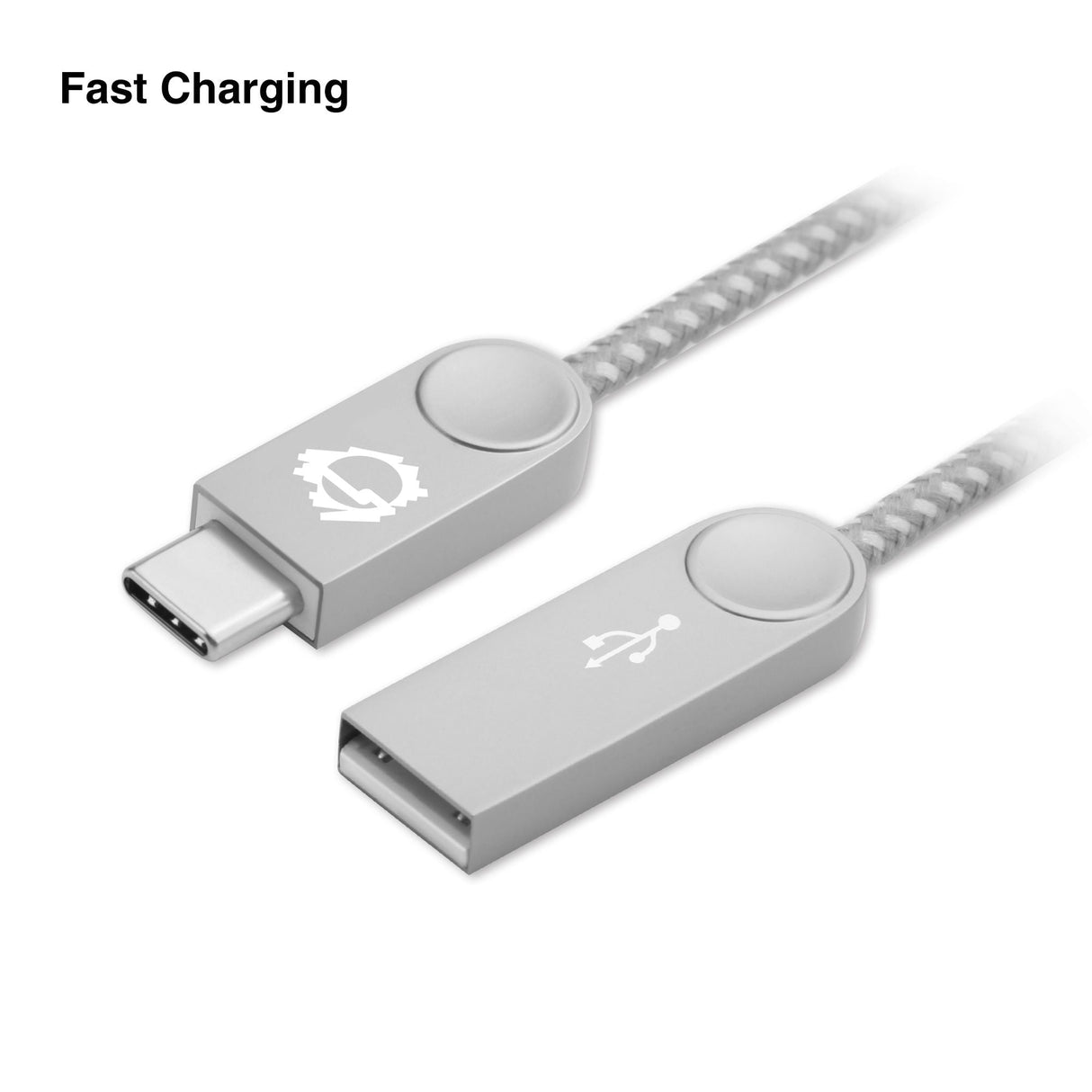Zinc Alloy USB-C to Type-A Charging & Sync Braided Cable Bundle - 3.3ft & 6.6ft, 2-Pack
