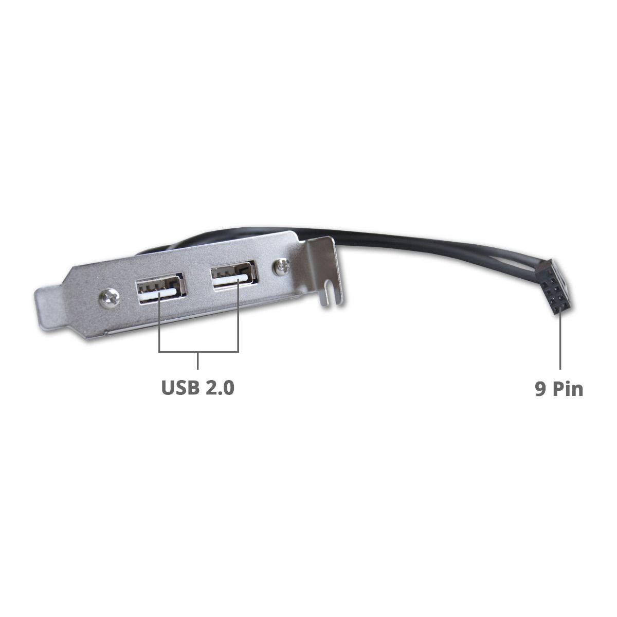 2-Port USB 2.0 Low Profile Extension Bracket