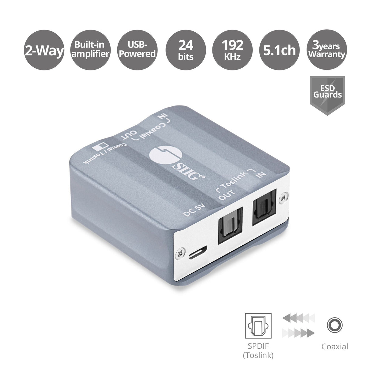 Toslink/Coaxial Bi-directional Audio Converter