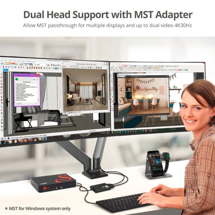 2-Port DisplayPort 1.2 Smart Console KVM Switch with USB 3.0 and Multi-Media Ports - 4K@60Hz