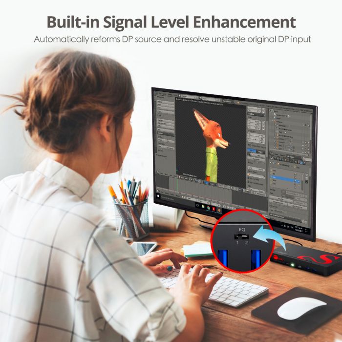 2-Port DisplayPort 1.2 Smart Console KVM Switch with USB 3.0 and Multi-Media Ports - 4K@60Hz
