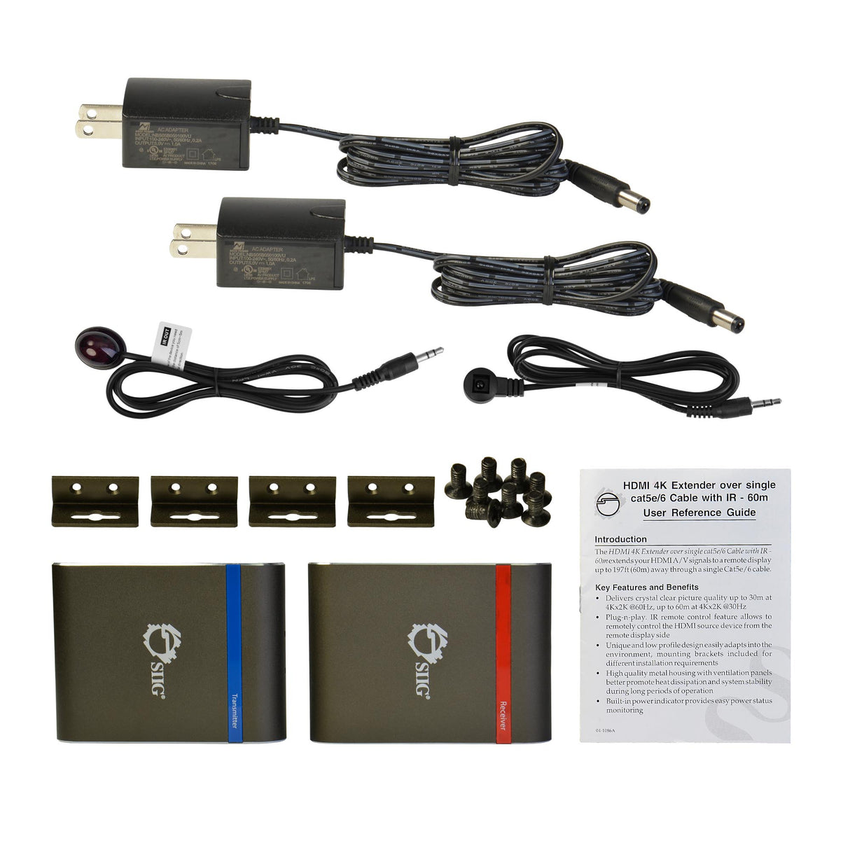 HDMI 4K Extender over Single CAT5e/6 Cable with IR - 60m