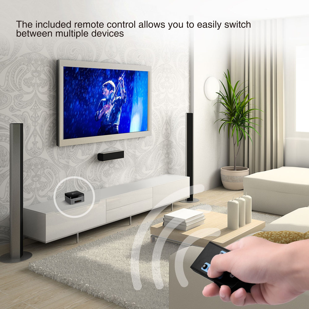 Premium 5-Port HDMI Switch with IR Remote Control - 4Kx2K 60Hz HDR