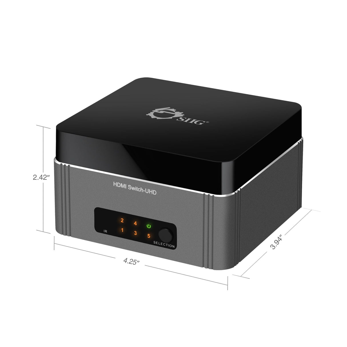 Premium 5-Port HDMI Switch with IR Remote Control - 4Kx2K 60Hz HDR