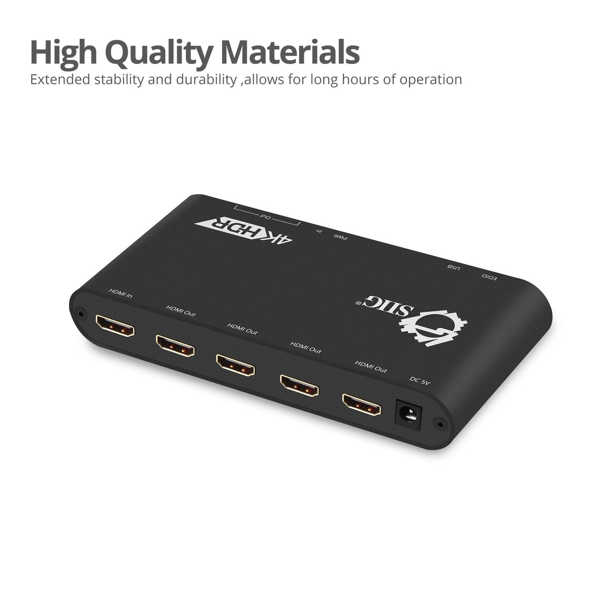 1x4 HDMI Splitter / Distribution Amplifier with Auto Video Scaling - 4K 60Hz HDR