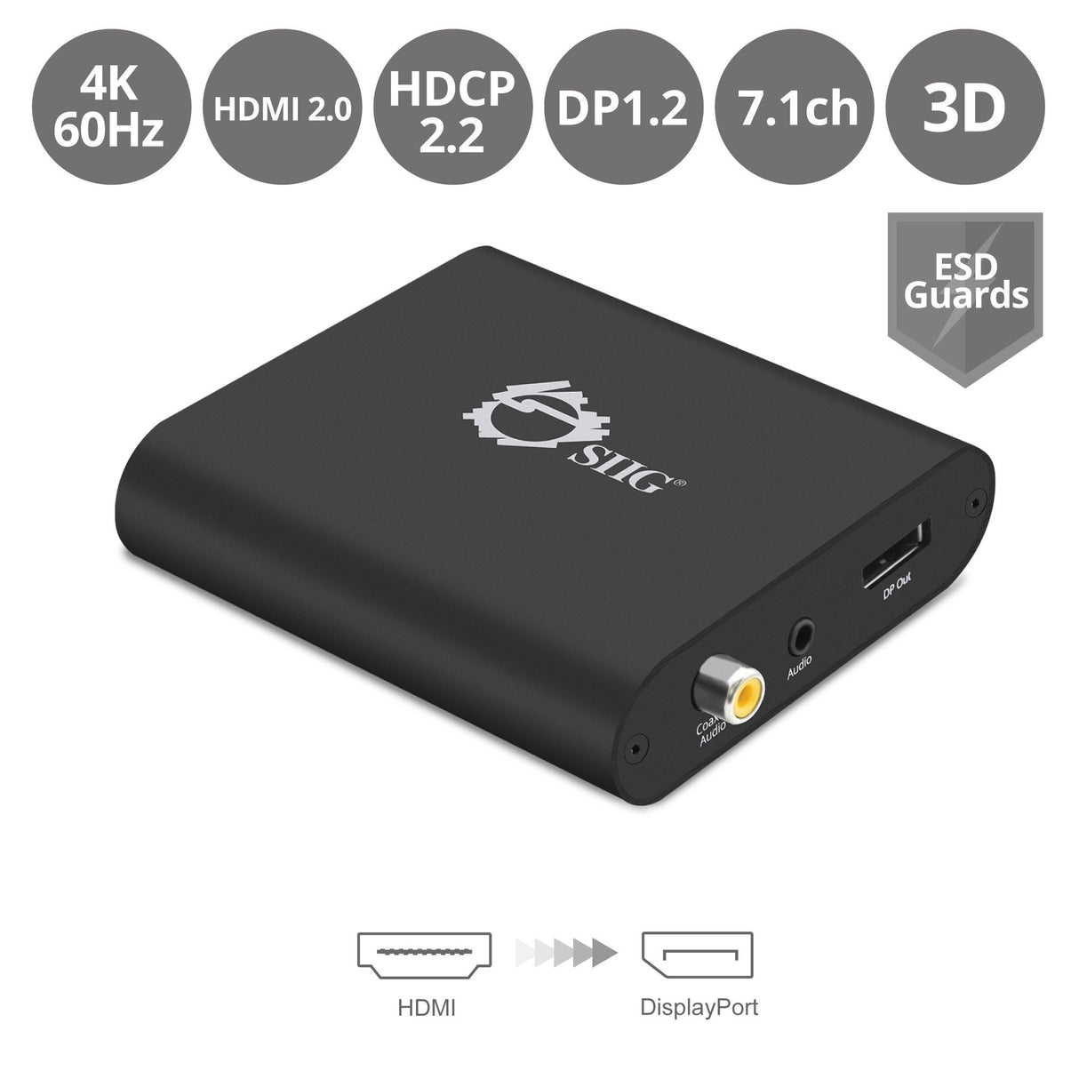 HDMI to DisplayPort 1.2 Converter - 4Kx2K 60Hz