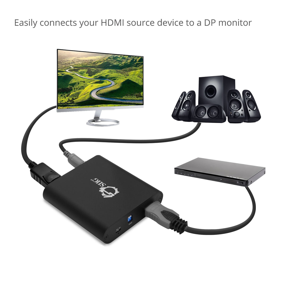 HDMI to DisplayPort 1.2 Converter - 4Kx2K 60Hz