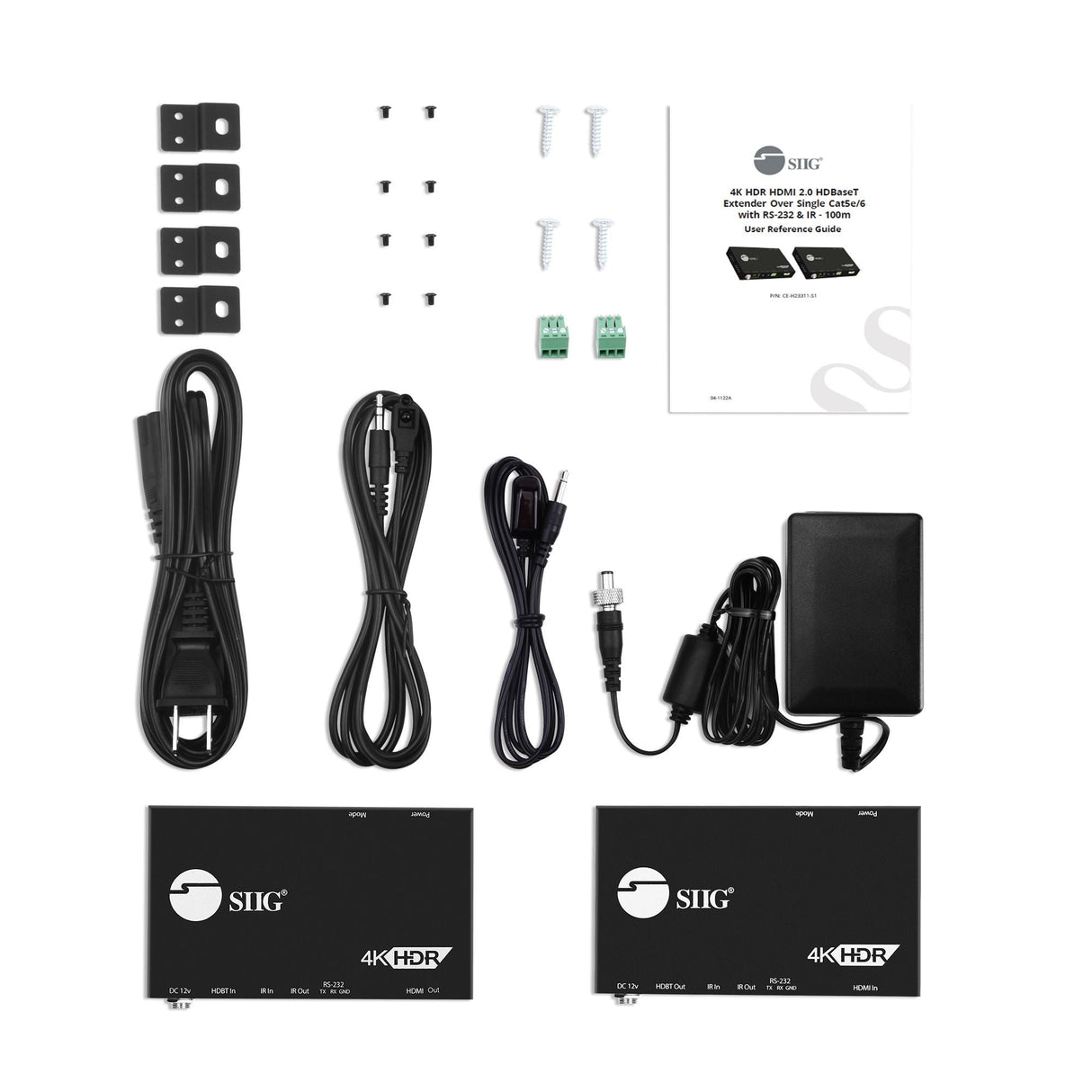 4K HDR HDMI HDBaseT Extender Over Single Cat5e/6 with RS-232 & IR - 100m