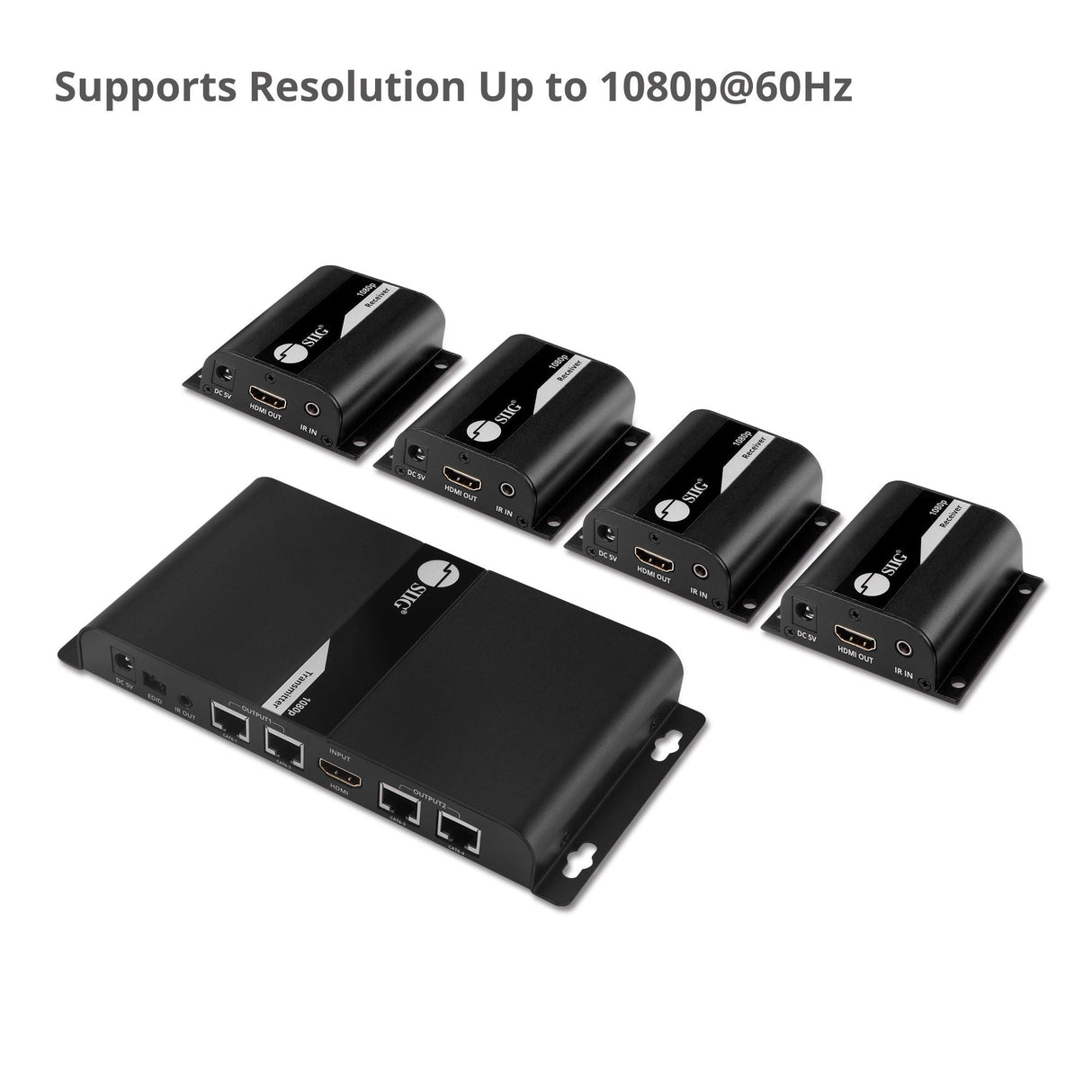 4-Port HDMI Splitter over Cat6 Extender with IR - 40m