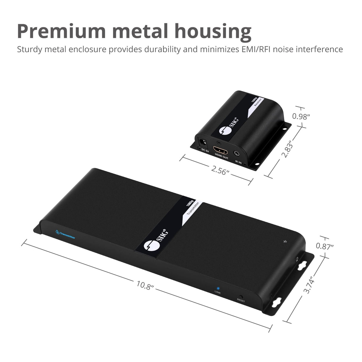 8-Port HDMI Splitter Over Cat6 Extender with IR - 40M