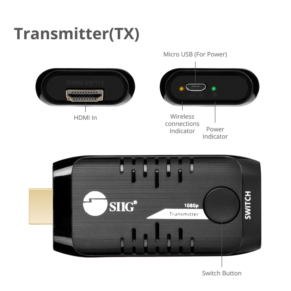 10x1 1080p Wireless HDMI Extender - Transmitter