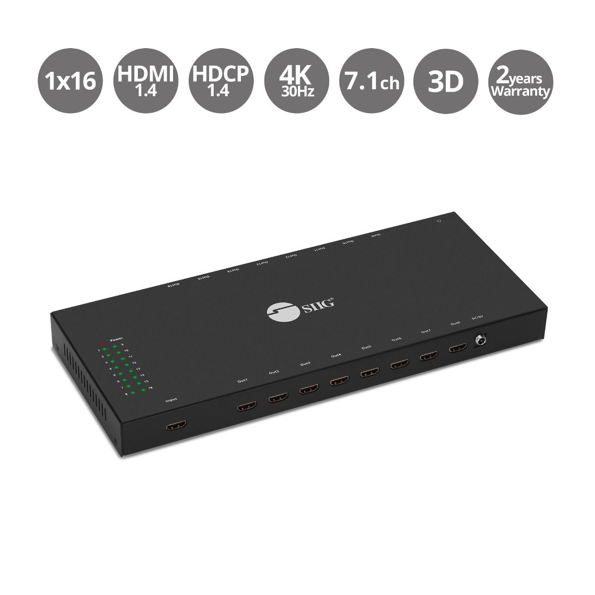 1x16 HDMI Splitter with 3D and 4Kx2K