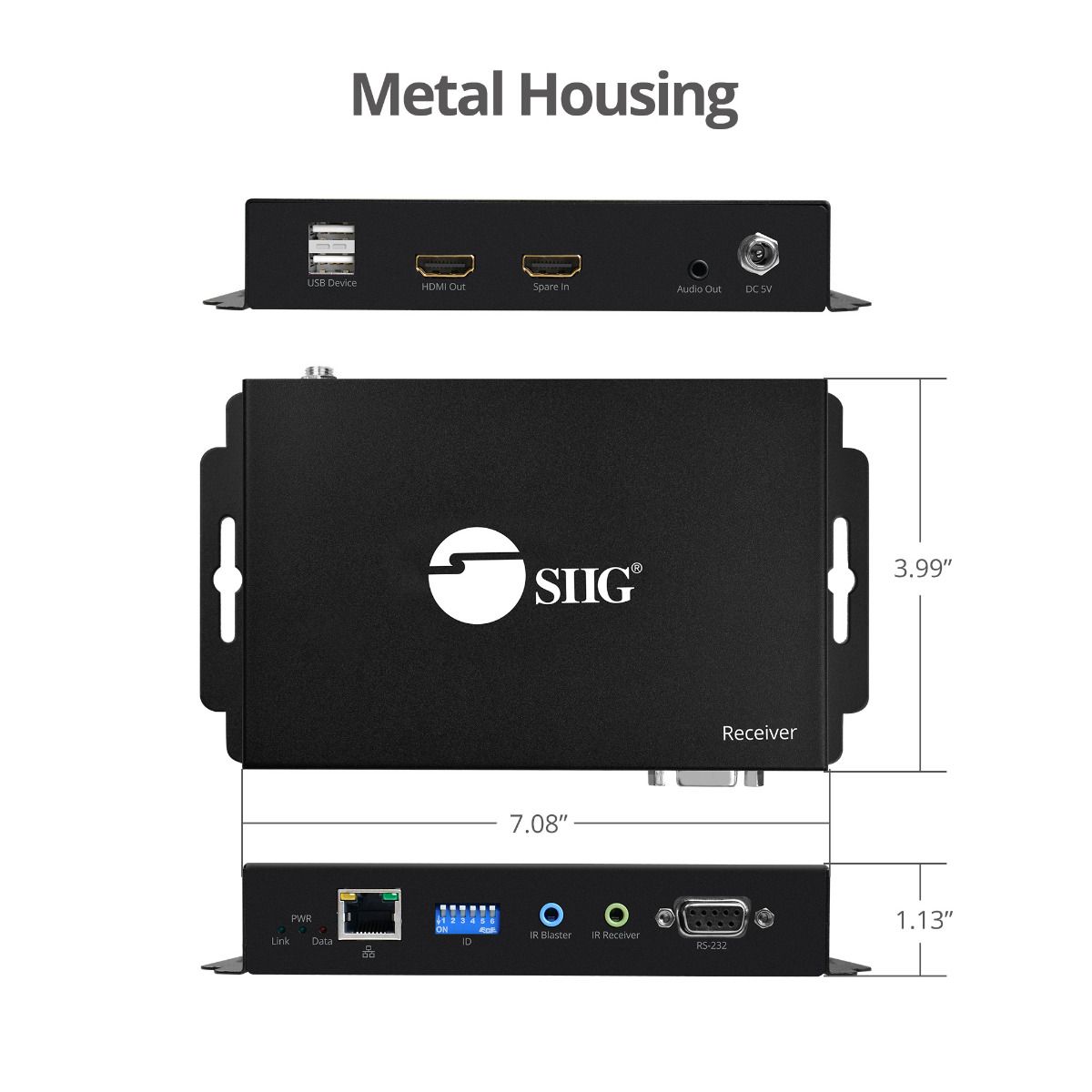 HDMI Over IP Extender with Video Wall, Many to Many, 4K30Hz, Serial & IR control, 120m - Decoder (RX) for CE-H25211-S1