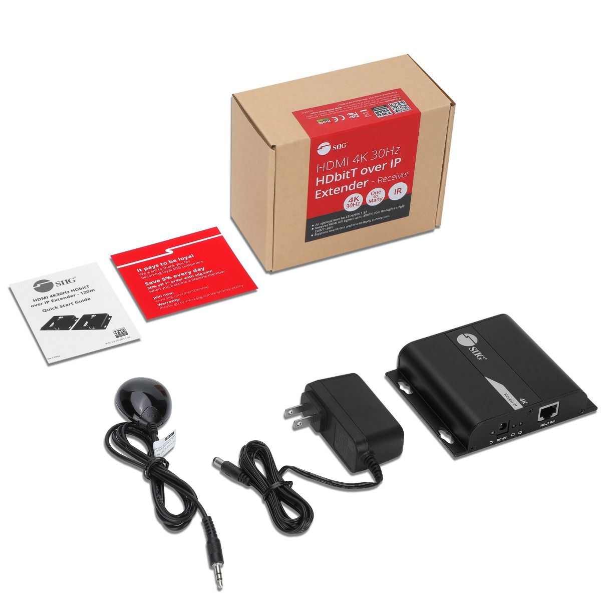 HDMI 4K30Hz HDbitT over IP Extender - Receiver