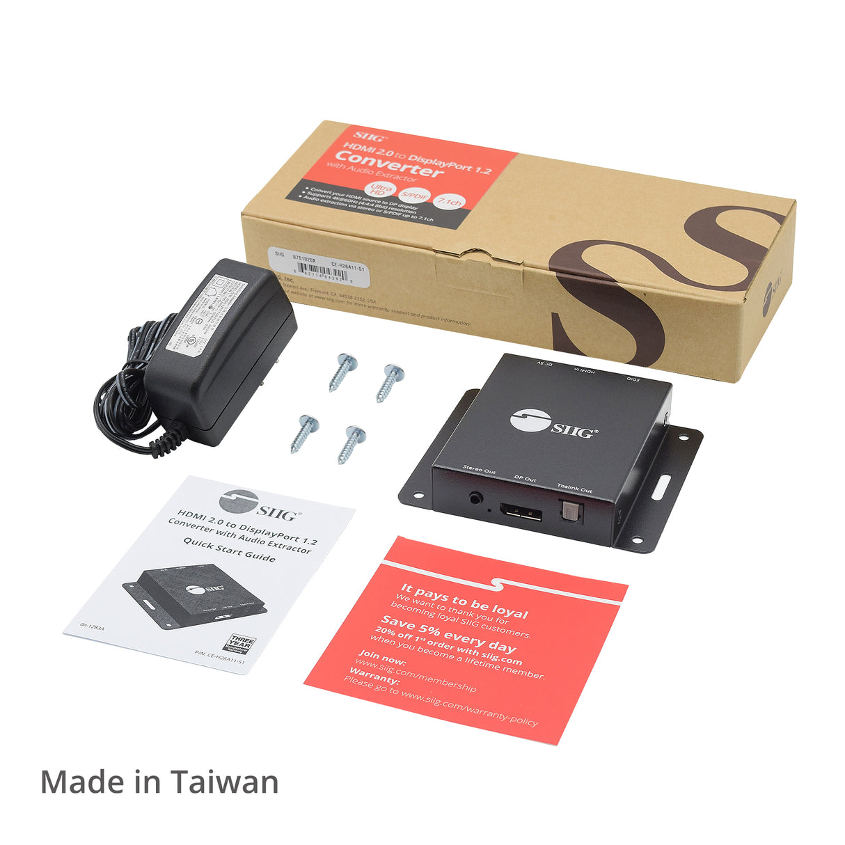 HDMI to DisplayPort 1.2 Converter with Audio Extractor