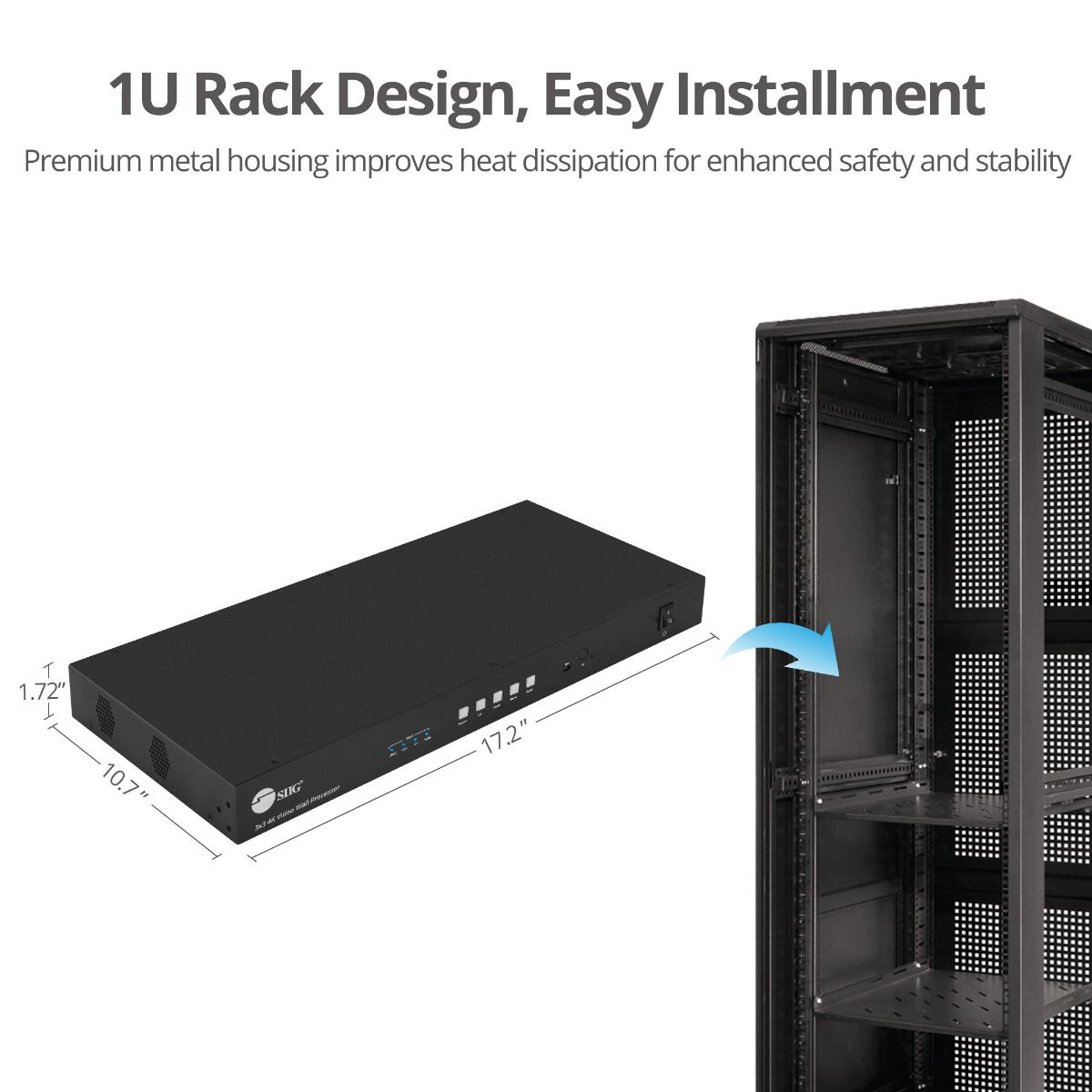 3x3 4K Video Wall Processor with USB-C/DP/VGA/HDMI In, RS-232/IR Remote/Web GUI control, SPDIF/3.5mm Audio Extract, Cascading up to 10x10