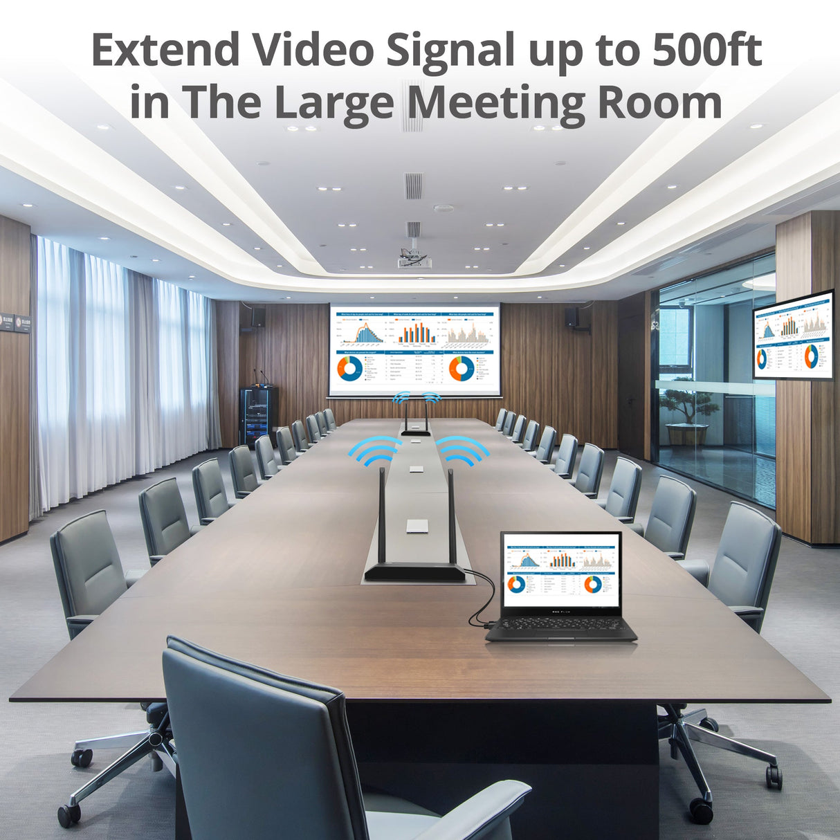Full HD Wireless HDMI KVM Extender with Loopout, 1080p, up to 500ft (150m), HDMI Loop-out 4K60Hz