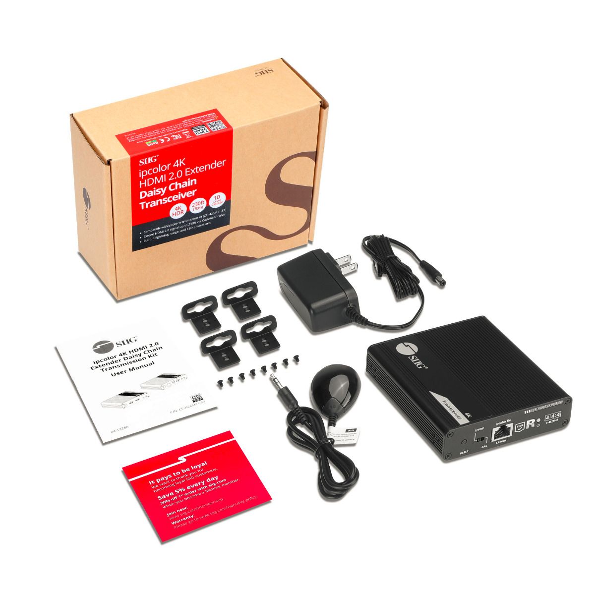 ipcolor 4K HDMI 2.0 Extender Daisy Chain Transceiver