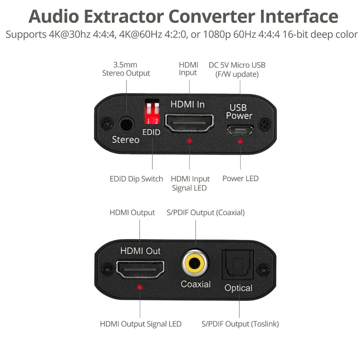4K HDMI with Audio Extractor Converter
