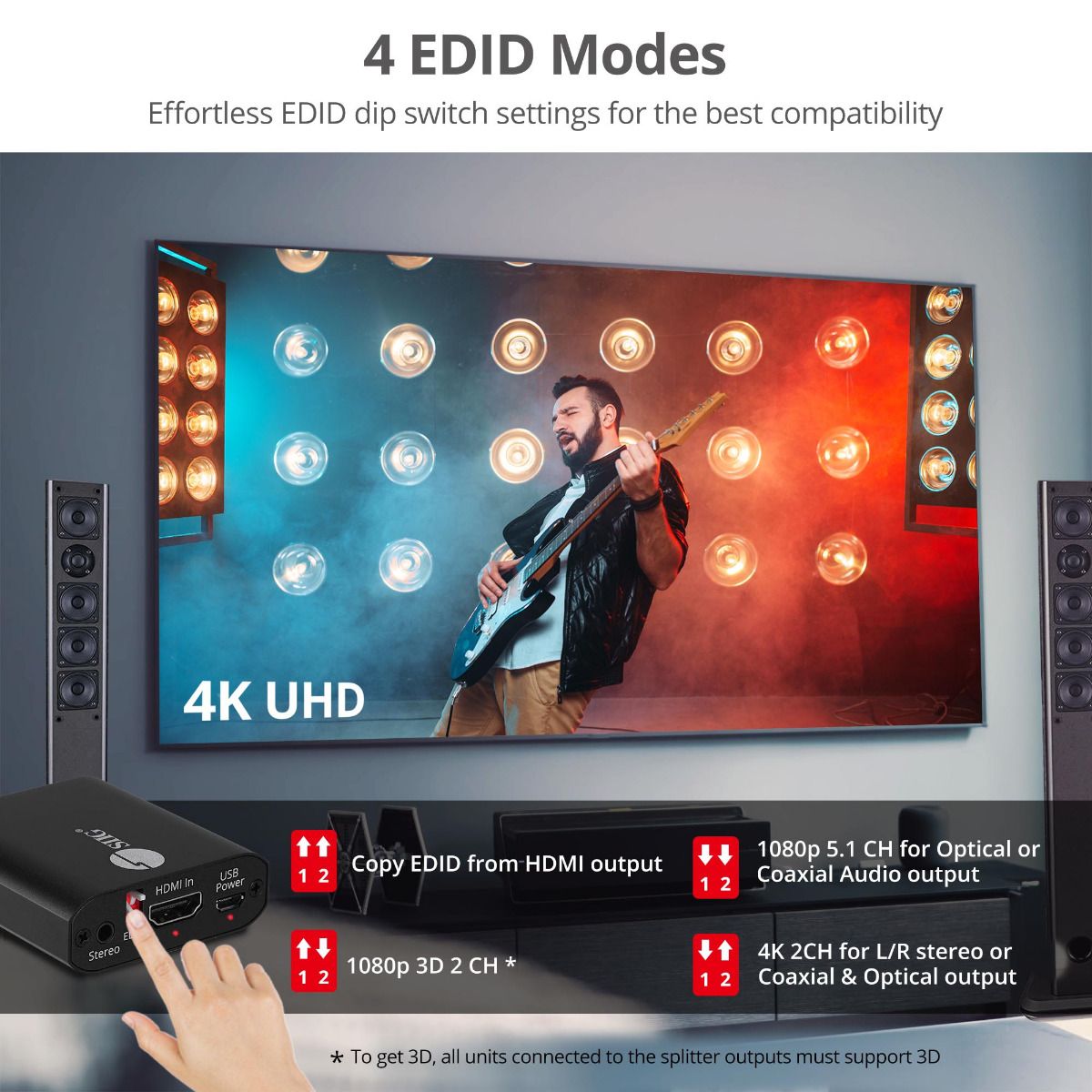 4K HDMI with Audio Extractor Converter