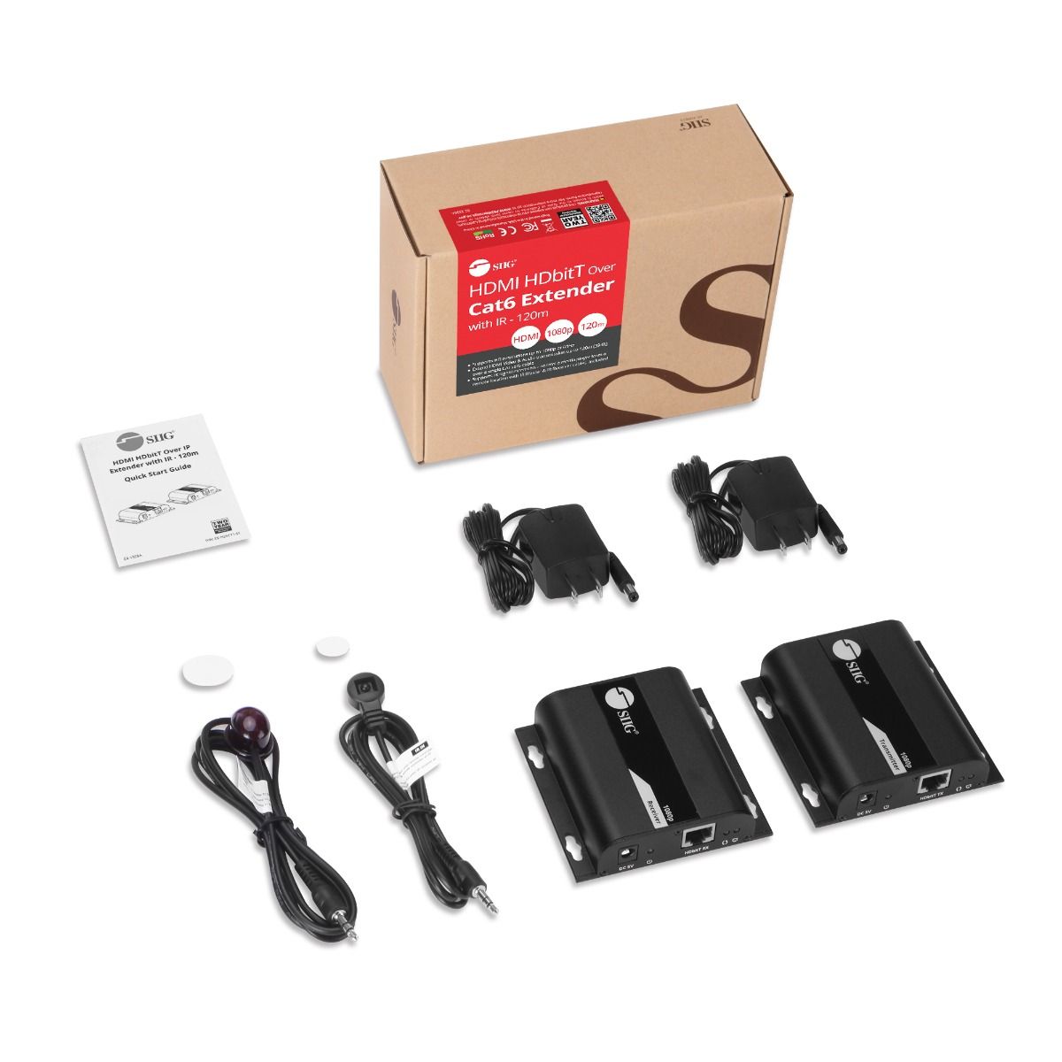 HDMI HDbitT Over IP Extender with IR - 120m - One to One / One to Many - Reset key