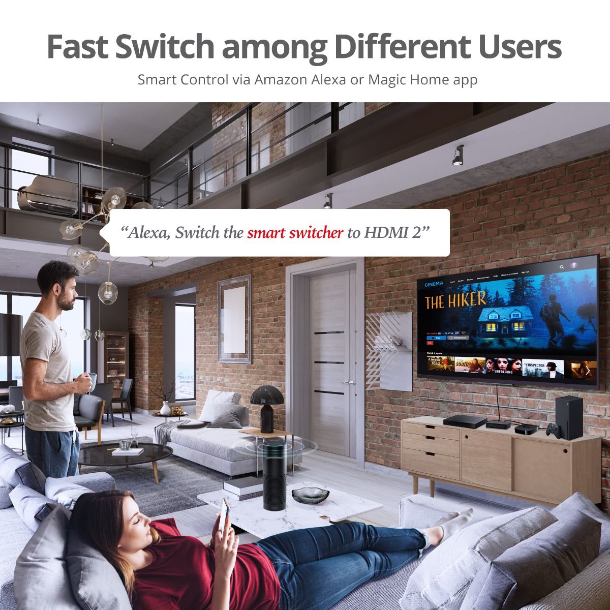 3x1 HDMI Switch with IR & Voice APP Control