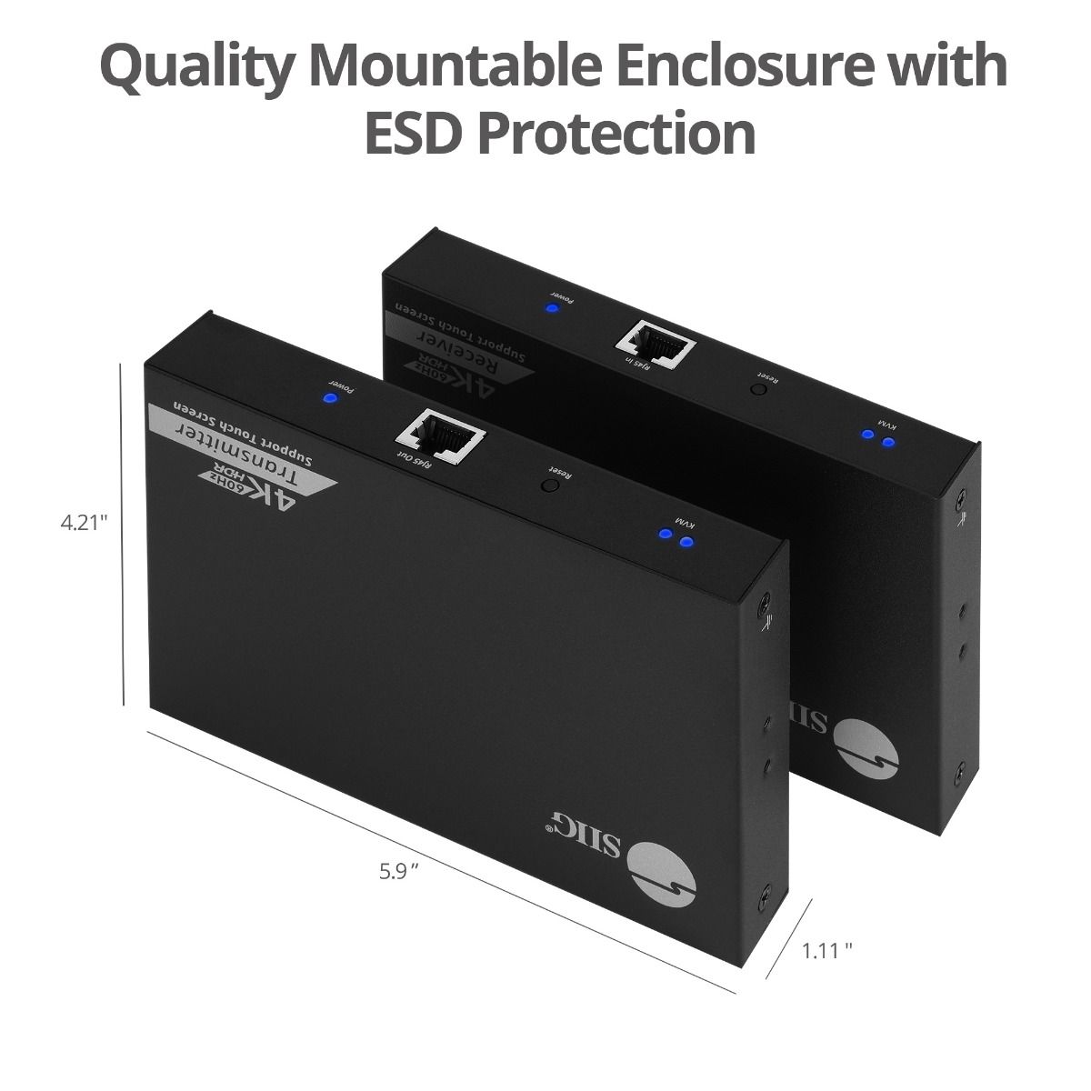 4K 60Hz HDR HDMI KVM Over Cat6 Extender with S/PDIF & Touch Screen Support