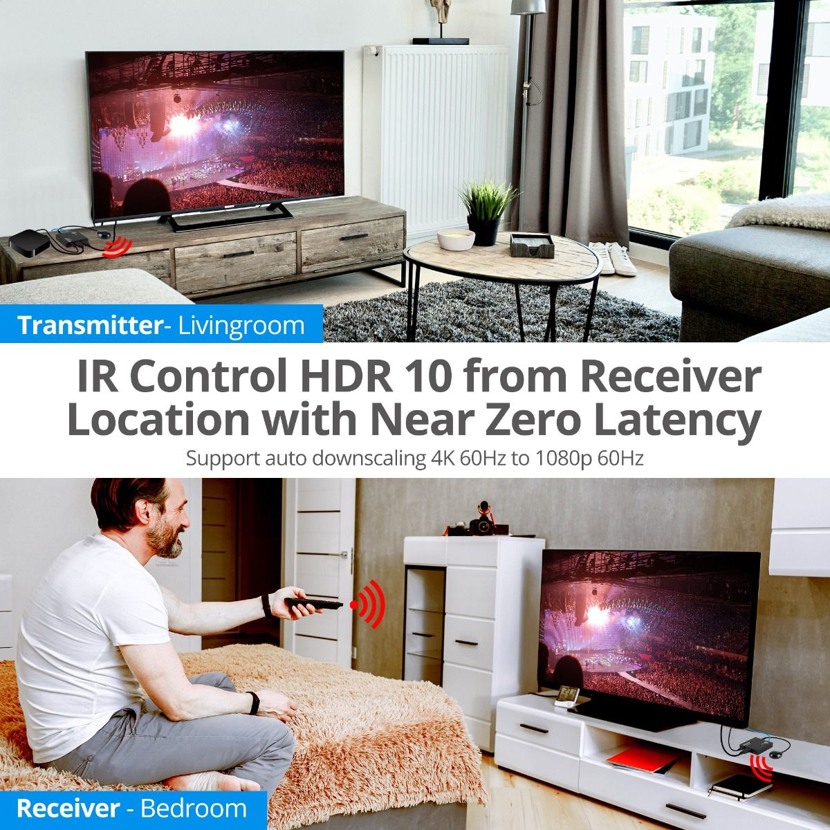 4K 60Hz HDMI Over Cat6 Extender with Loopout & IR