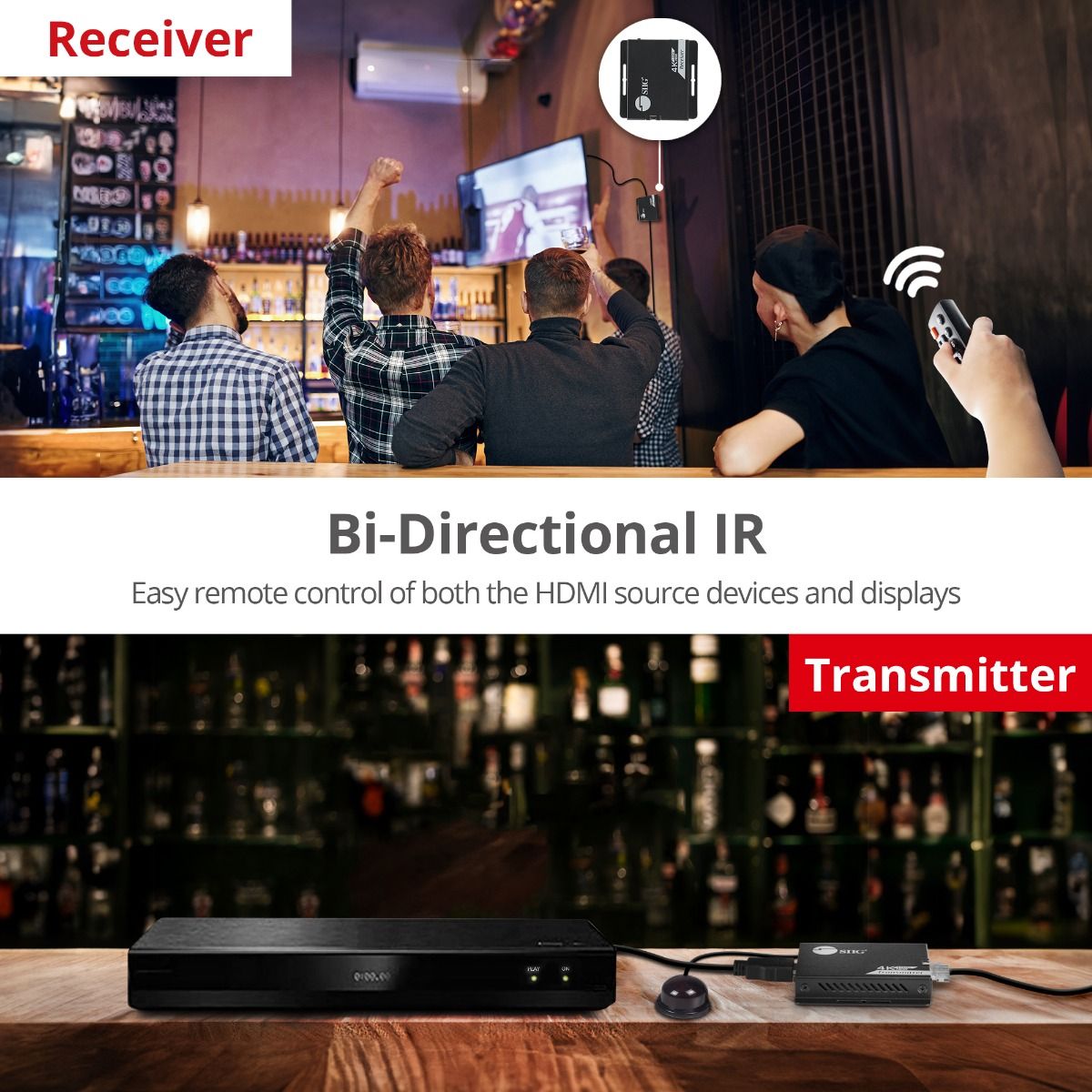 4K120Hz HDMI Extender with IR - up to 132ft (40M) - EDID - Nearly zero latency