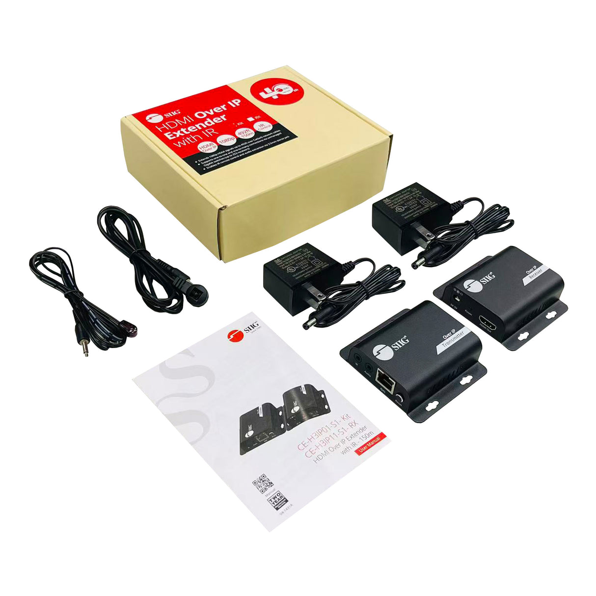 HDMI Over IP Extender with IR - 492ft (150m), 1080p @ 60Hz, IR Control, Audio Extraction, One-to-Many Support