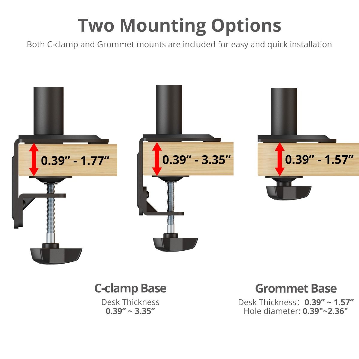 Articulating Quad Monitor Desk Mount - 13" to 32" - Max Load 19.8 lbs - 75x75mm/100x100mm