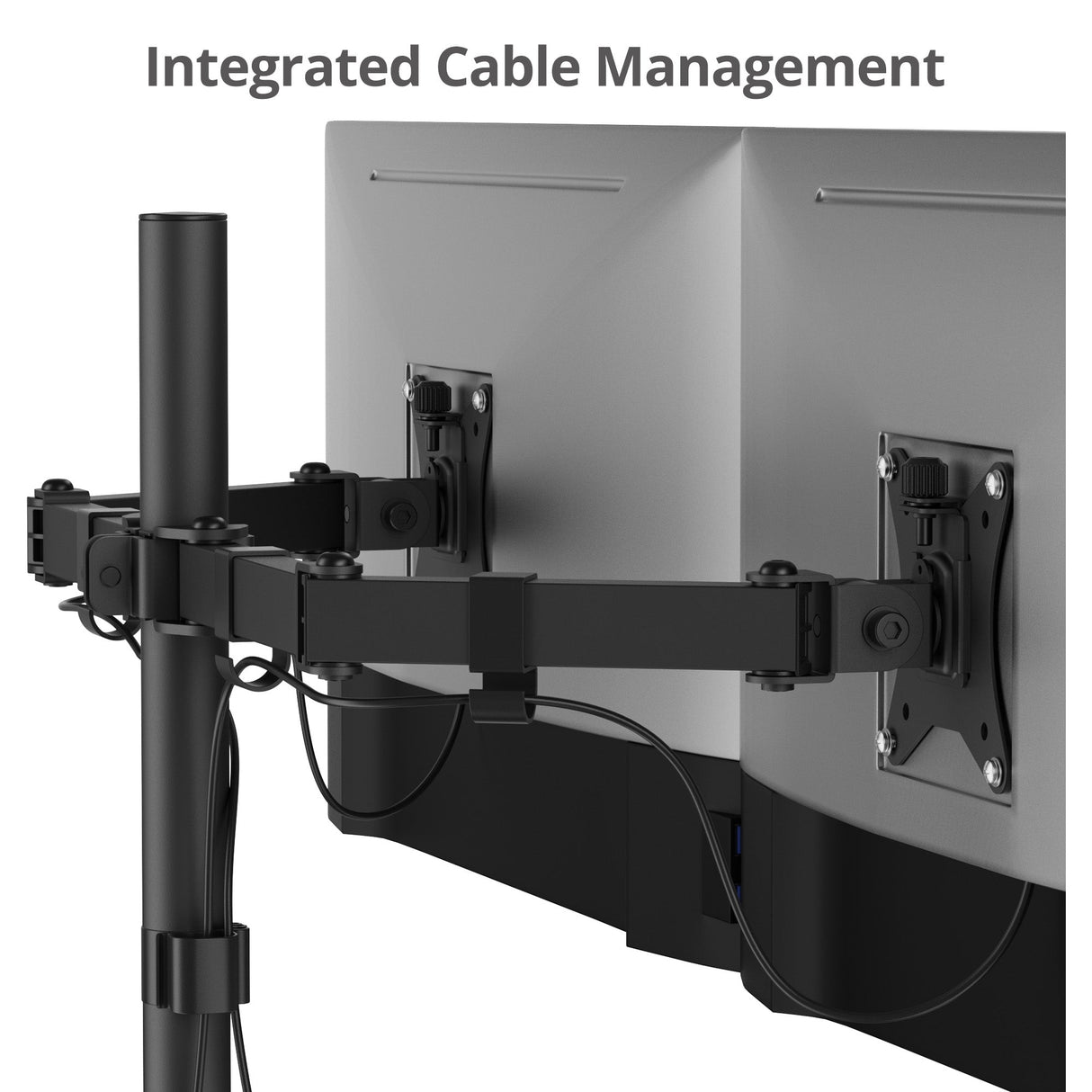 Dual Monitor Articulating Desk Mount - Fits 13" to 32" monitors - Max Load 19.8 lbs each - VESA Plate 75x75/100x100mm