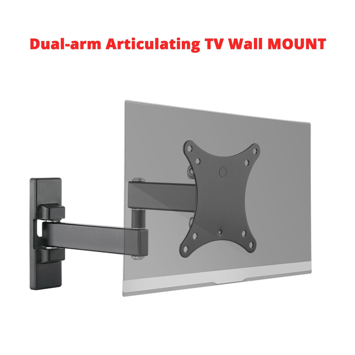 Articulating LCD/TV Monitor Wall Mount - 13" to 27" Monitors, Max load 33 lbs, VESA plat 75x75mm,100x100mm
