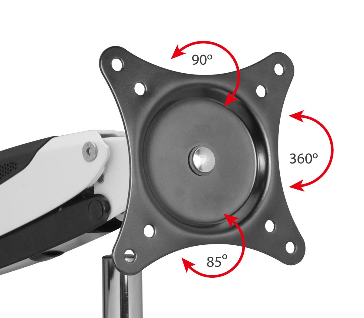 Full-Motion Easy Access Single Monitor Desk Mount - White