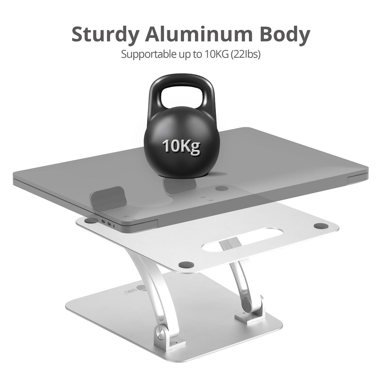 Adjustable Aluminum Laptop Stand for Macbook and PC, Fits10 to 17 inches Laptop, Max Load 22 lbs