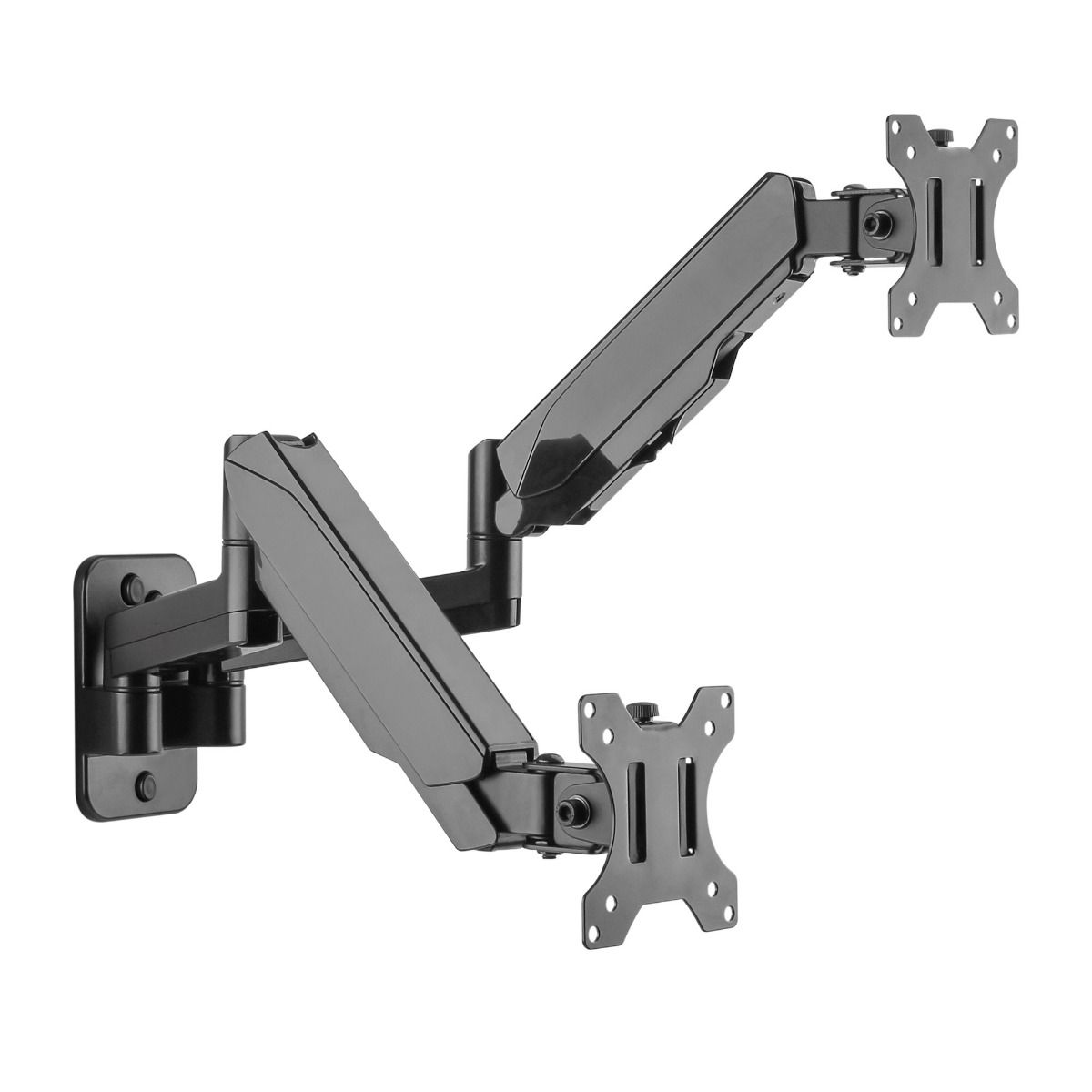 High Premium Aluminum Gas Spring Wall Mount - Dual Monitor, 17" to 32", weight up to 17.6 lbs each