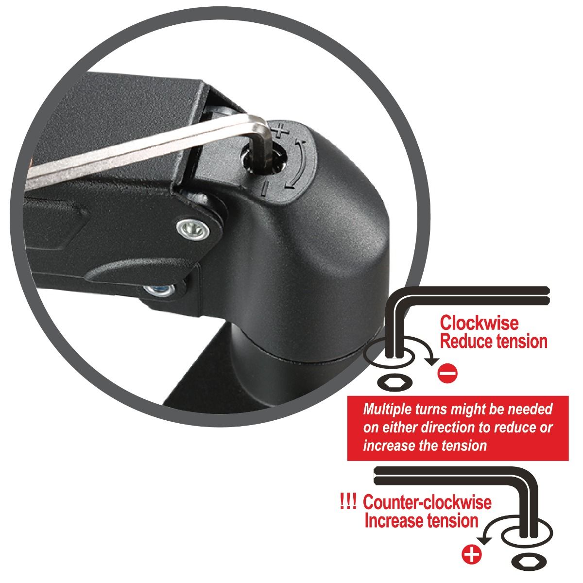 Single Monitor Gas Spring C-Clamp Desk Mount -17 to 27", Max Load 14.3 lbs