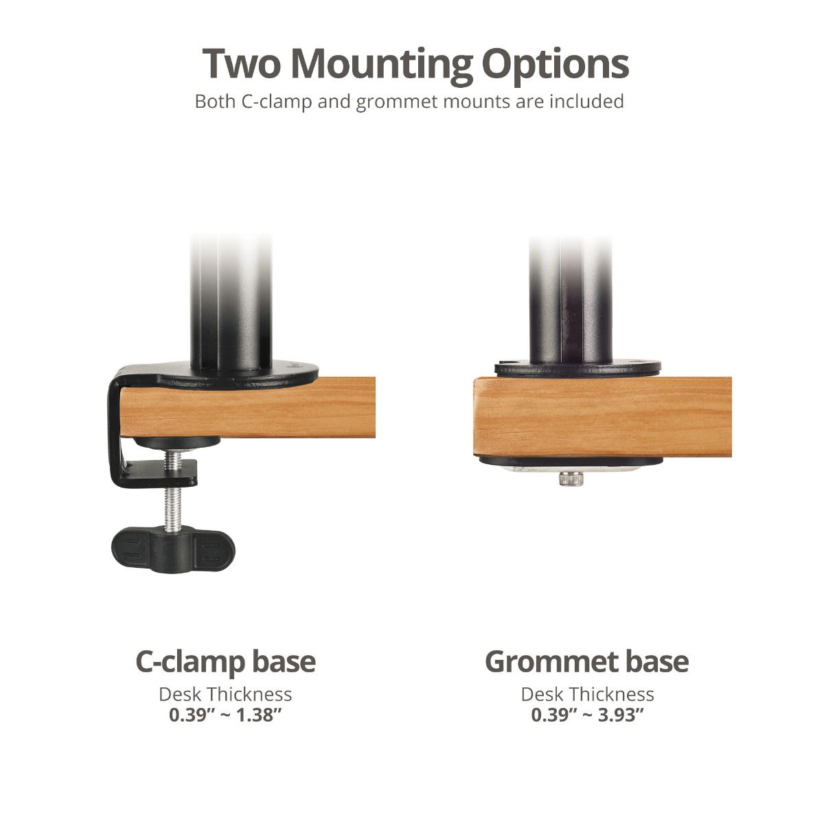 Single Arm Pole Multi-Angle Replaceable Articulating Monitor Desk Mount - 14~30"- 17.6lbs each- Detachable VESA plate